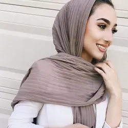 Новое поступление 2018 бандана женские зимние крики хиджаб шарф модные однотонные длинные шифоновые шелковые шарфы шали повседневные