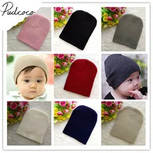 Новинка года, брендовые Детские шапки, шапочки, зимние теплые шапки для маленьких девочек и мальчиков, милая шапка-Кепка унисекс, однотонная вязаная шапочка, подарок