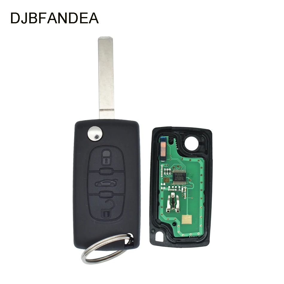 DJBFANDEA 433 МГц складной дистанционный ключ-брелок от машины для Peugeot 207 307 308 407 3