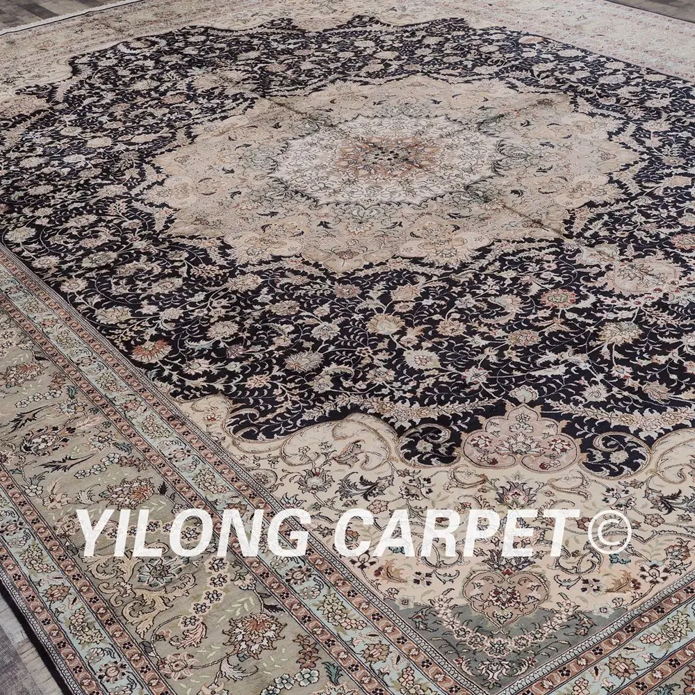 Yilong 14'x20' оверсайз изысканный классического дизайна турецкий стиль ручной работы шелковые турецкие ковры(YHW516A14x20