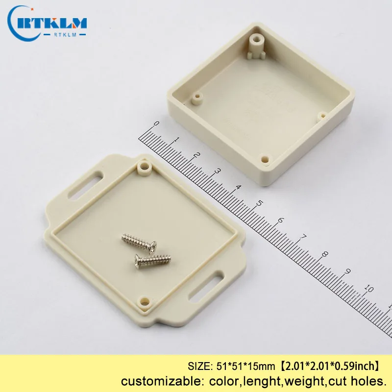 Небольшой пластиковый корпус для электроники для pcb электрический пластиковый чехол 51*51*15 мм Настенная распределительная коробка diy дизайн динамика коробка