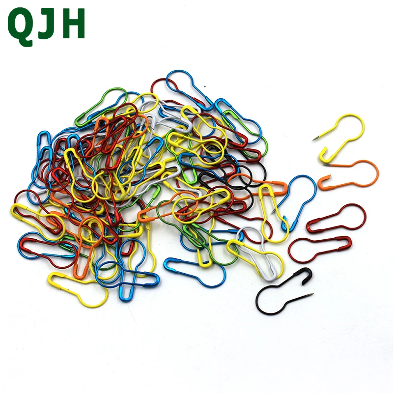 

QJH Colorful 100pcs/lot Knitting Crochet Locking Stitch Marker Hangtag Safety Pins DIY Sewing tools Needle Clip Crafts Accessory