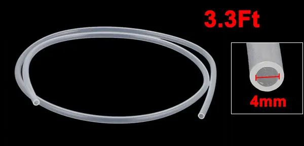 6mm x 4mm PTFE Tubing Tube Pipe 1 Meter 3.3Ft Clear for 3D Printer RepRap