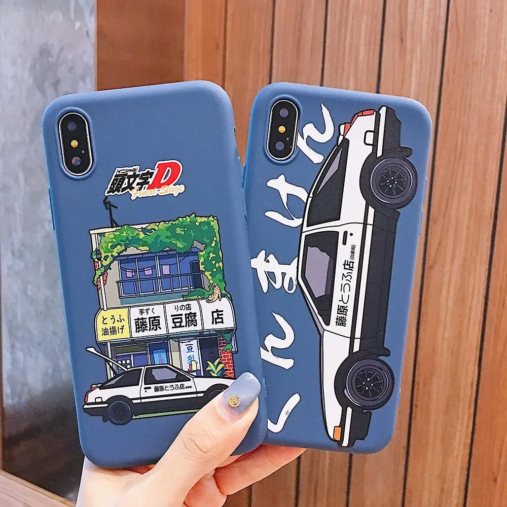 Милые аниме из мультфильмов Японский комикс начальный D чехол для iPhone 8 7 6 6s Plus X XR Xs