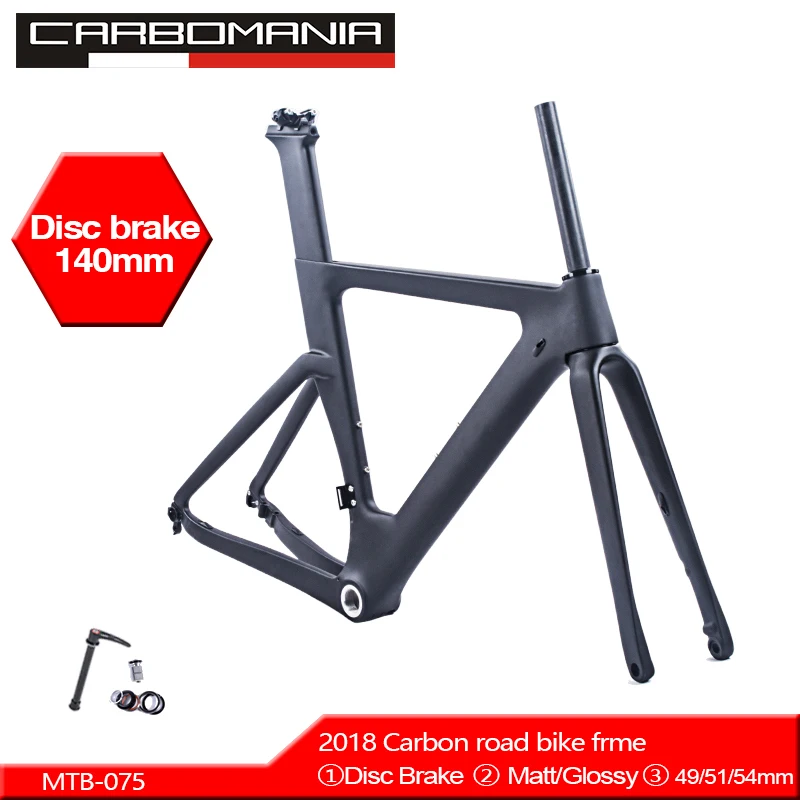 

Full Carbon Road Bike Frame Disc Brake 140mm UD Matte/Glossy BSA 1-1/8 to1-1/2 Tapered 700C*28C/30C Thru Axle road frameset