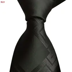 KLV/Для мужчин классические черные жаккардовые Бизнес галстук Повседневное шеи галстук Бизнес аксессуар