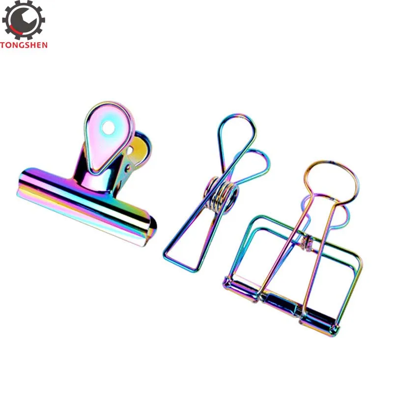 Multisize Colorful Hollow Metal Binder Classic Office Clip File Paper Stationery 