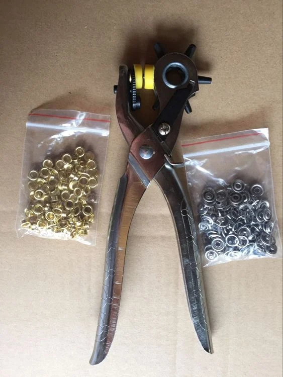 

3 in 1 Multi-function Card Leather Belt Hole Punch Eyelet Plier Snap Button Setter Tool Kit Free Shipping