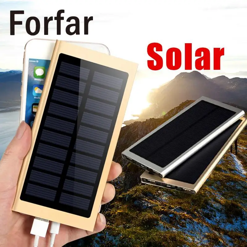 

Fofar Solar Panel External Battery Charger Dual USB Port Power Bank DIY Assembly Set 606090 battery Portable for Outdoor Camping