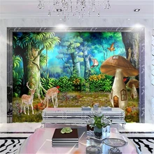 Best Price papel de parede Custom photo wallpaper fresco wall stickers aesthetic fantasy forest mushroom sika deer background wall paper Best Price papel de parede Custom photo wallpaper fresco wall stickers aesthetic fantasy forest mushroom sika deer background wall paper