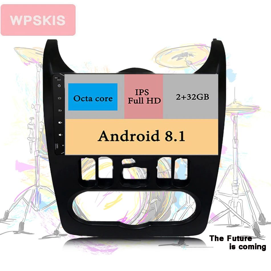 Best 9" ips hd touch screen for Renault Logan Duster 2008+ android 9.0 car Gps navigation pc tablet headunit tape media unit monitor 3