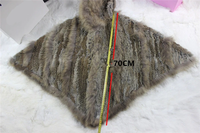 Ручной работы вязаное Женское пальто из натурального кроличьего меха с большим воротником ракон модное тонкое шлейф Пончо Куртка пальто оптом