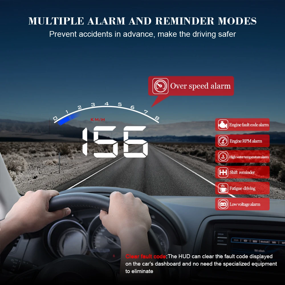 HUD Дисплей автомобиля дисплей головы вверх M6 Overspeed Предупреждение лобовое стекло будильник прожектор диагностические данные авто-Стайлинг Hud Дисплей