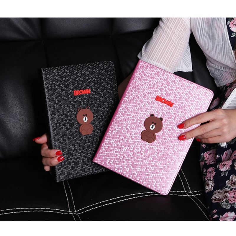

for ipad mini 2 3 mini 4 Good PU Leather Tablets Case Cover Cute Cartoon Bear Floid Stand Tablet Sleeve Auto Sleep