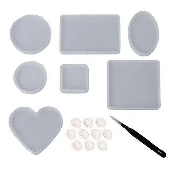 

1 Set Silicone Mold Mirror Epoxy Resin Crafts Handmade Geometric Heart Shaped Square DIY Jewelry Making Findings Jewelry Tools