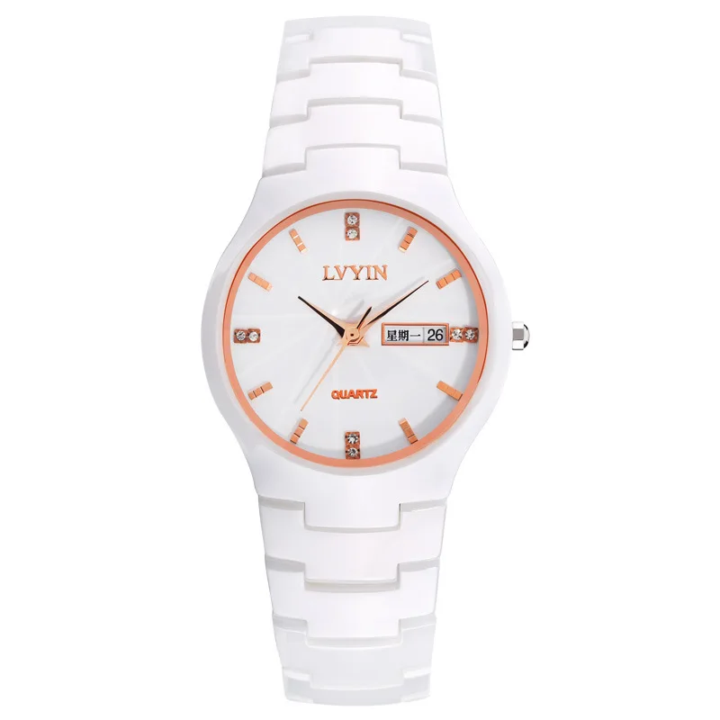 Роскошные женские часы керамические женские часы lvyin Брендовые женские часы водонепроницаемые кварцевые женские наручные часы с бриллиантами - Цвет: men