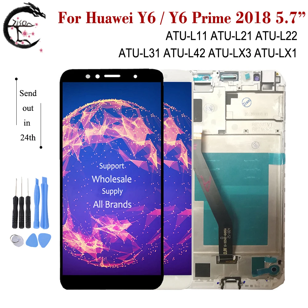 5.7&quot Y6 2018 LCD With Frame For Huawei Prime ATU-L21 ATU-LX3 Display Screen Touch Digitizer ATU-L31 ATU-L42 atu LX1 L22 | Мобильные