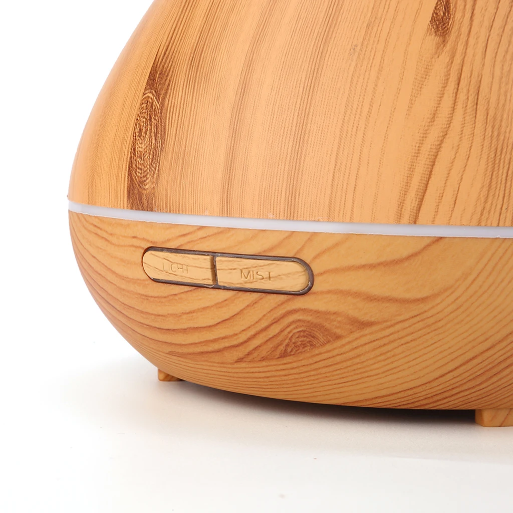 400ML Aromatherapy Essential Oil Aroma Diffuser With Wood Grain Aromatherapy Diffuser 7 Color LED Light For Home Office EU Plug