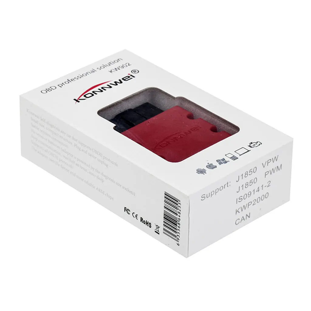 Bartun мини последним Vag Com сканер Красный Bluetooth 3,0 OBDII сканирования Автомобиль инструменты БД OBD2 Читатели код Elm372 V1.5 авто инструменты