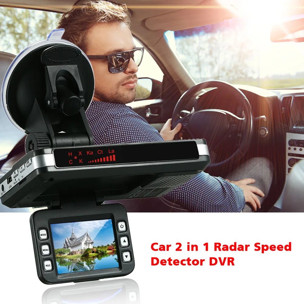 Anti Radar Detector Car DVR 2 in 1 720P Dash Cam Radar Speed Detector with  Full Band Mute Button Dashcam DVR Car DVRs Dash