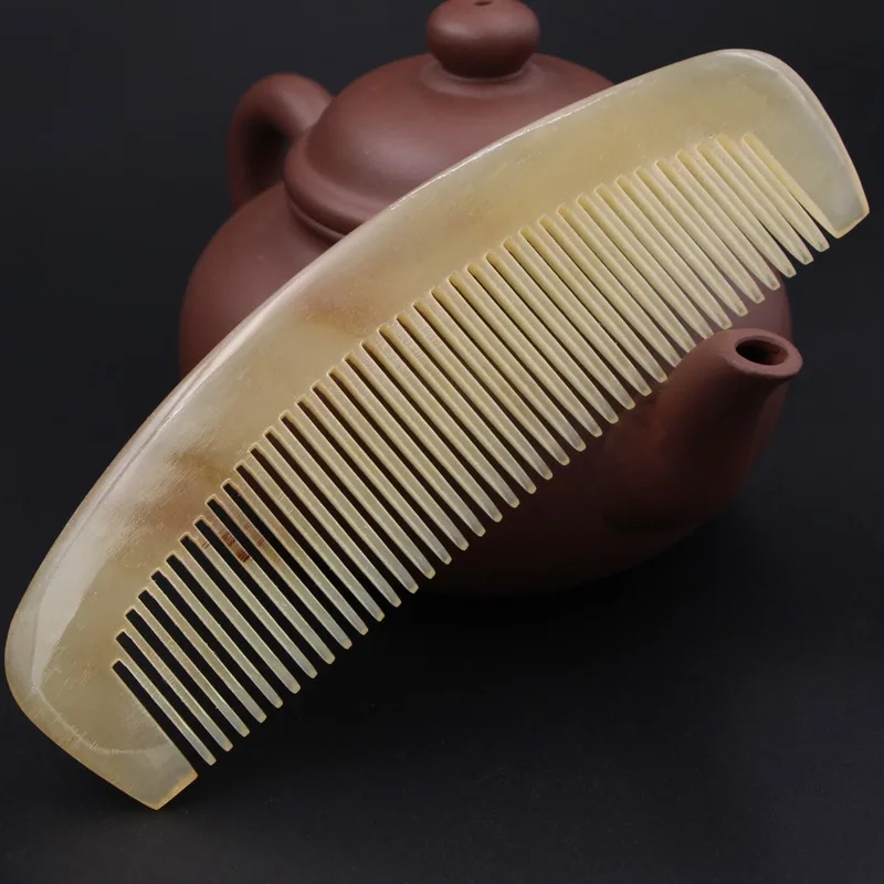 Combs For Girl Female Natural Sheep Horn Hairbrush Comb Anti Static 