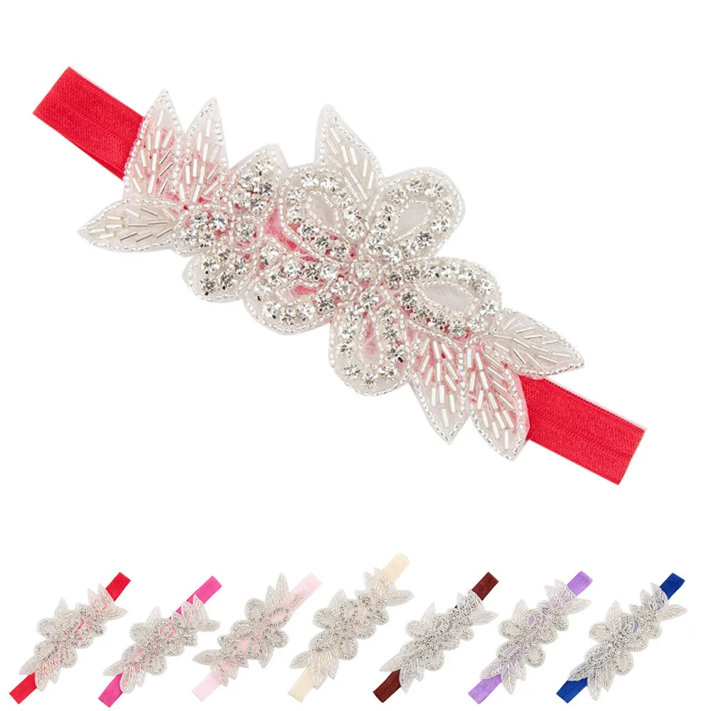 

1PCS Lovely Flower Gray Ball Elastic Headband For Girls Handmade Bow Headband Scrunchy Kids Hair Accessories For Womens