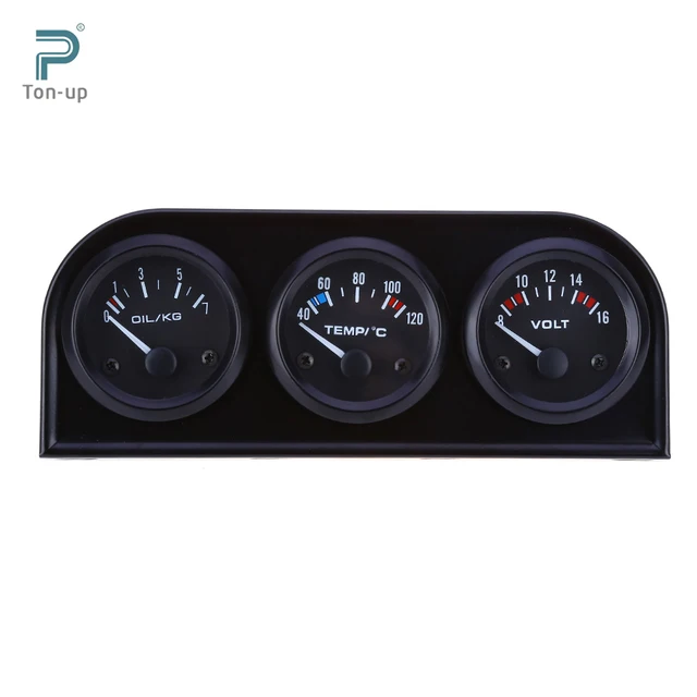 52mm Voltmeter Water Temperature Oil Pressure Gauge 3 In 1 Car 52mm Voltmeter Water Temperature Oil Pressure Gauge 3 In 1 Car Electrial Volt Auto