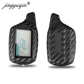 Keyforkess B9 custodia protettiva per chiave in Silicone al carbonio con allarme LCD per Starline B91 B6 B61 A91 A61 C9 V7 Jaguar portachiavi con allarme a 2 vie remoto