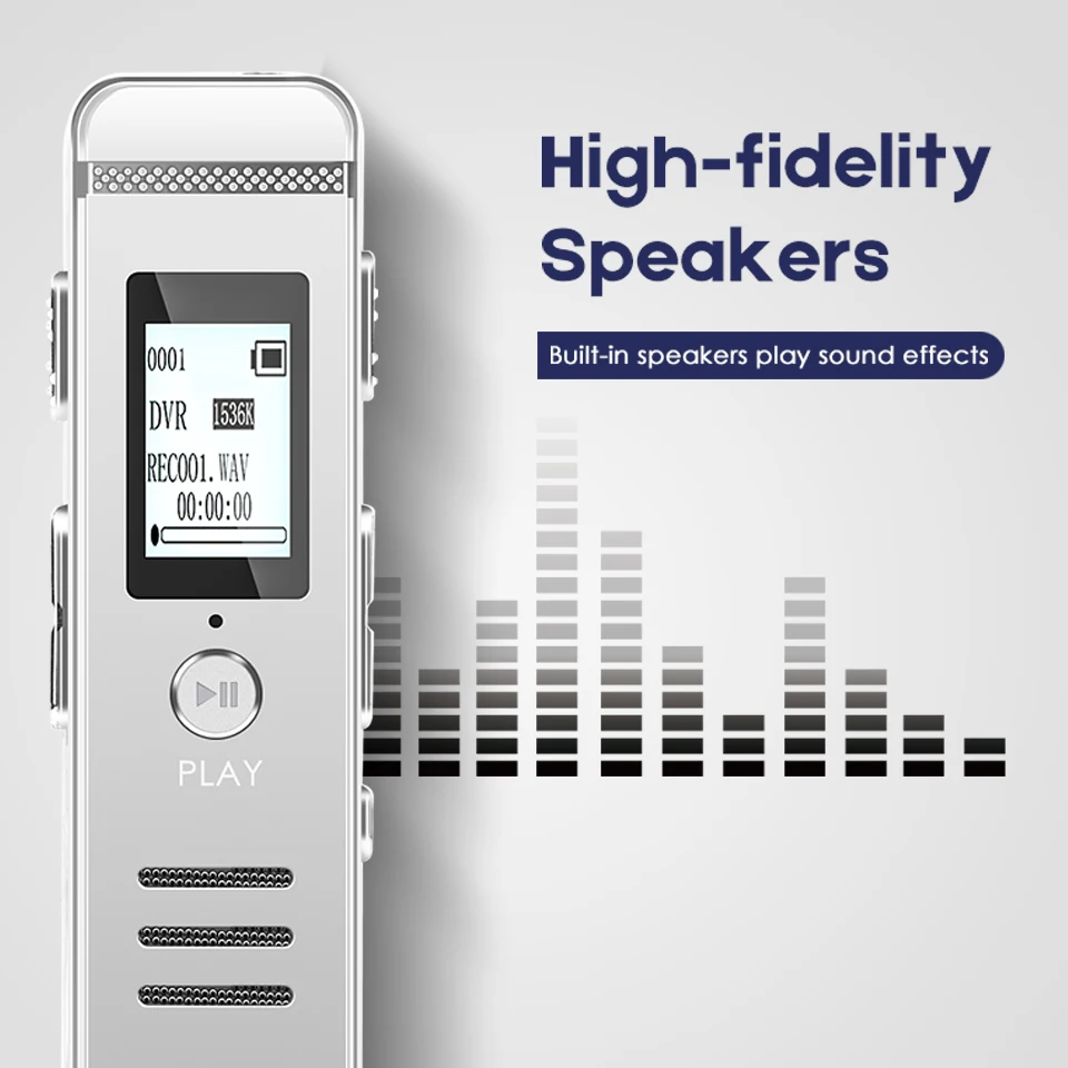 

Built-in Speaker Recorder Dictaphone Recording Mini Registrar Hidden Sound Microphone Stereo Sound Recording Pencil Metal Shell