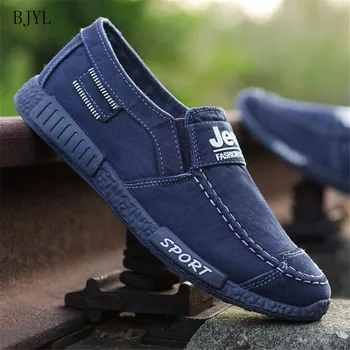 

BJYL 2019 New spring and summer men's canvas shoes fashion casual shoes solid color comfortable breathable flat shoes B209