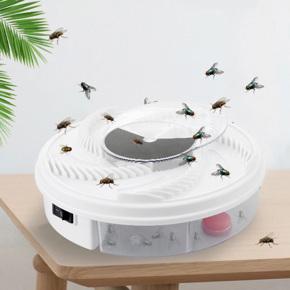 

2019 Useful USB Charging Mosquito Catcher Silent Rotation Electric Fly Catcher Trap Pest Reject Control Kill Fly Cage With Bait