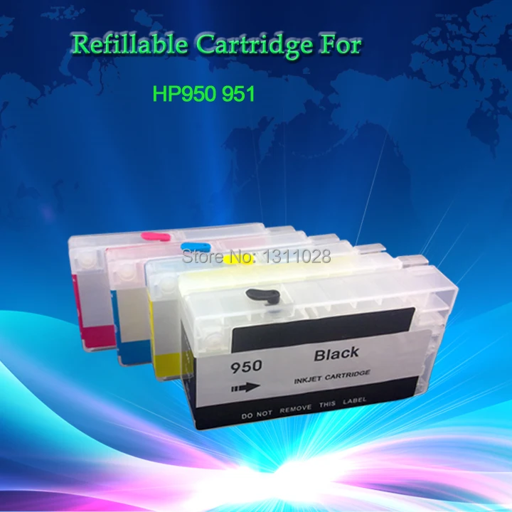 INK WAY 4 Pack Refillable Ink Cartridge for H950 951 Pro8100 Pro8600 without Chip MINI Ciss original chips can be re-used | Компьютеры и