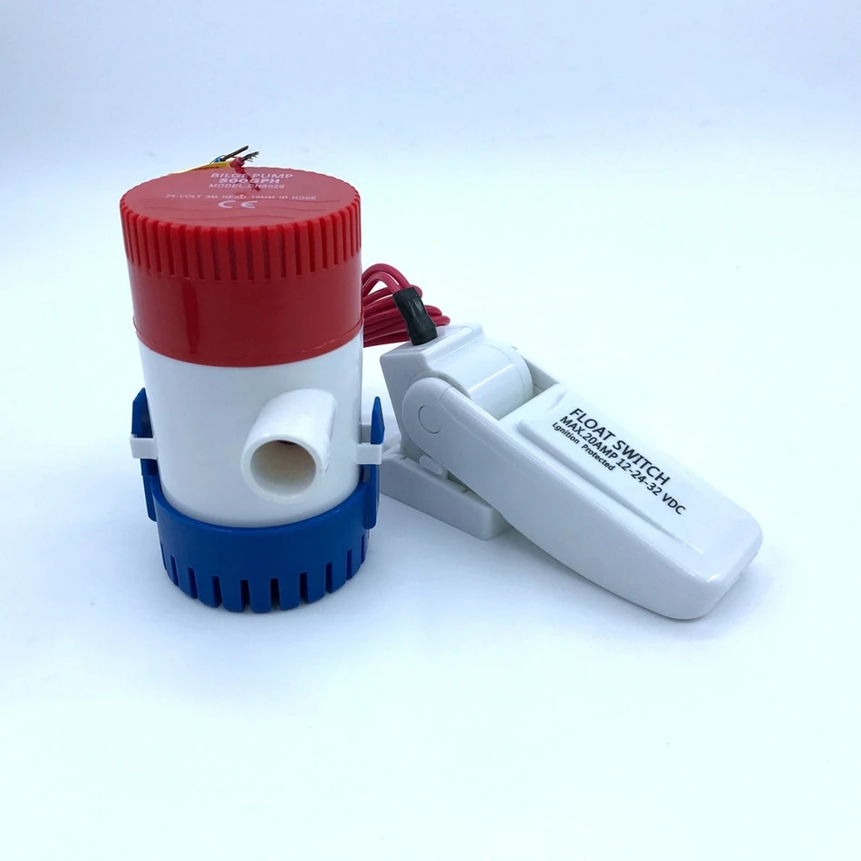Погружной водяной насос 12V 24V 500GPH набор с переключателем лодочный мотор дома
