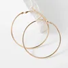 40mm 60mm 70mm 80mm exagérer grand cercle lisse boucles d'oreilles Brincos Simple fête boucle ronde boucles d'oreilles pour les femmes bijoux ► Photo 2/6