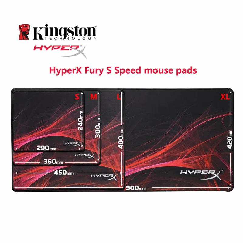 Kingston HyperX Fury S speed Pro игровые коврики для мыши HX-MPFS-S-SM M L XL Размер Профессиональный коврик для мыши для Playerunknown's