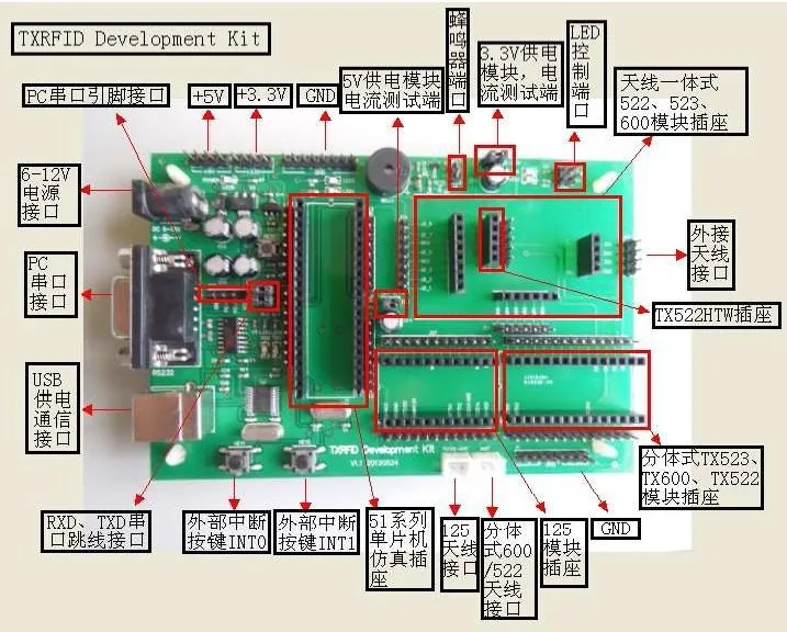 TX522BT TXRFID встроенный высокочастотный Индуктивный RF чтение и запись модуль разработки тестовая плата