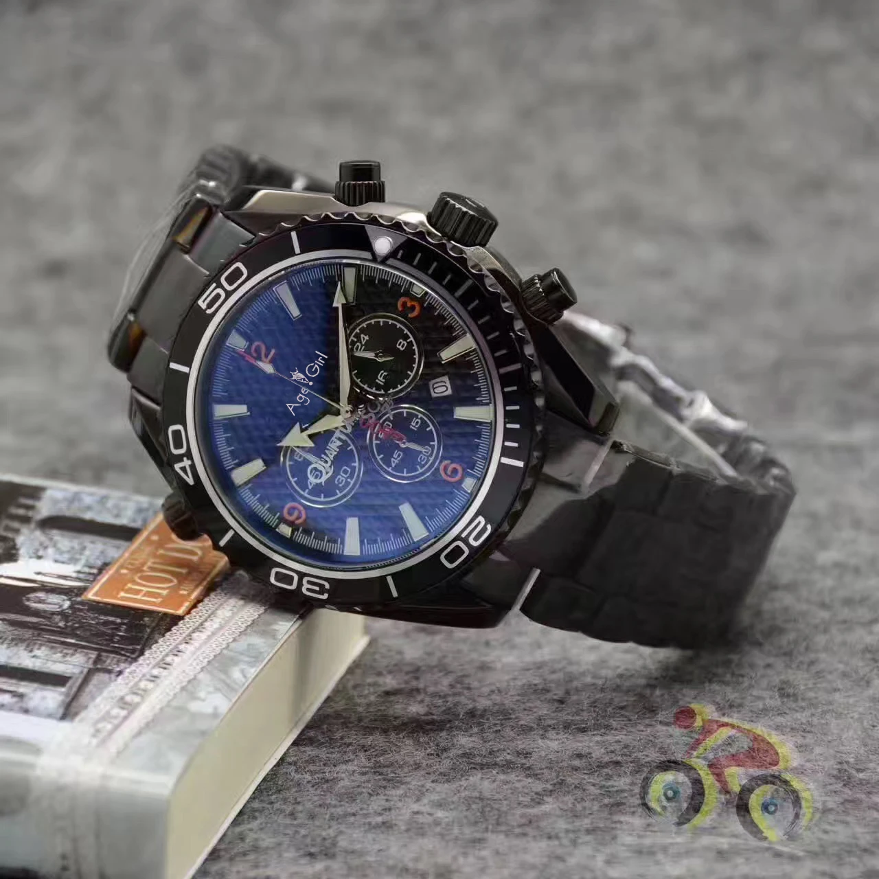 

Luxury Brand New 007 Men Watch Ceramic Stainless Steel Full Black Blue Chronograph Sapphire Stopwatch Limited Watches Canvas