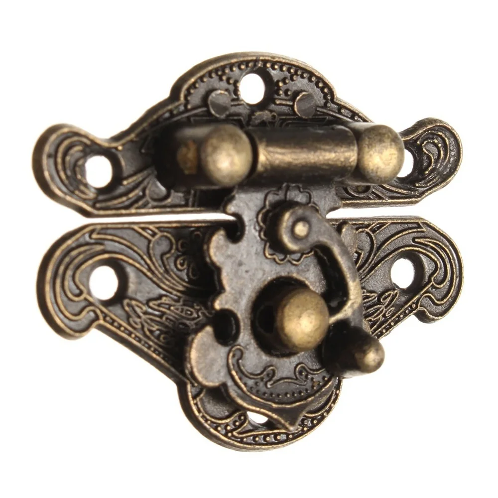 

Antique Retro Vintage Decorative Latch Wooden Jewelry Box Pad Hasp Lock