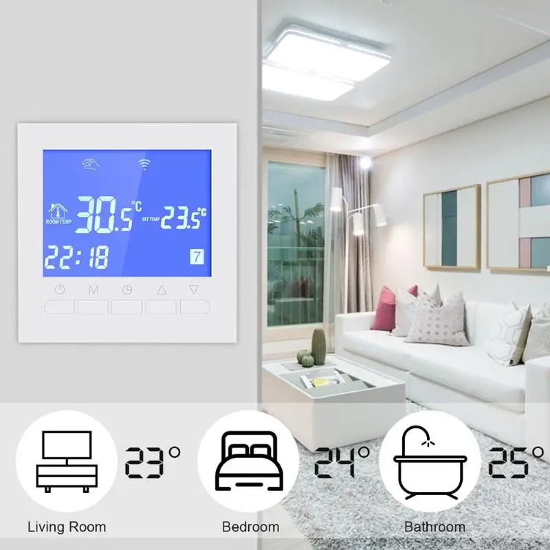 Wifi Смарт ЖК-Термостат сенсорный экран комнатное Подпольное Отопление цифровой беспроводной регулятор температуры Терморегулятор