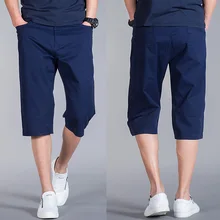 Новое поступление, Летние повседневные свободные повседневные брюки из хлопка для молодых мужчин, эластичные очень большие удобные тонкие брюки, размер 28-44, 46