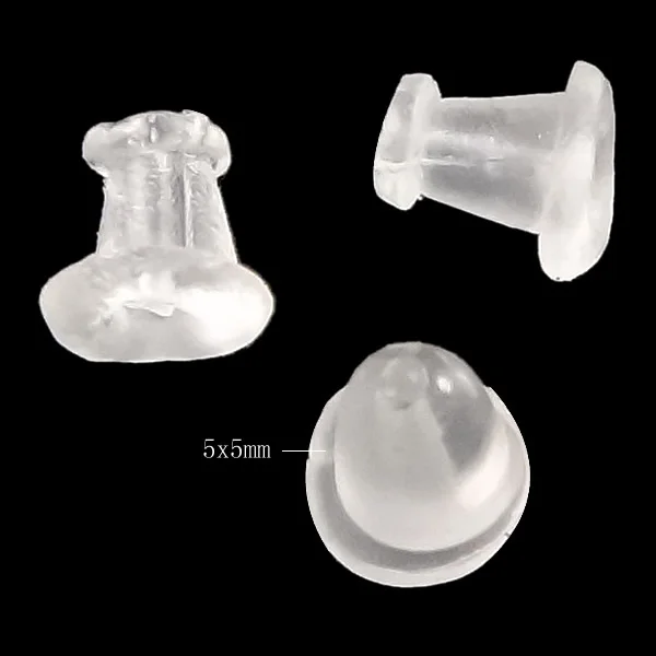 

10000PCs/Bag Rubber Barrel Bullet Style white Ear Nut Earrings Jewelry Accessories Plugging Earring back Earstud Findings 5x5mm