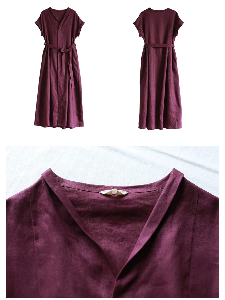 v neck linen dress (14)