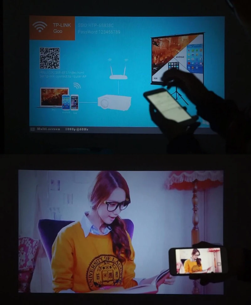 SD60 Mini Wifi Projector-Multi screen Real images-1