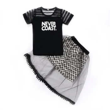 

2018 Limited Promotion Fashion Cotton Summer Children's Leisure Time Suit Short Sleeve T Shirt + Dress Girls Clothing Sets