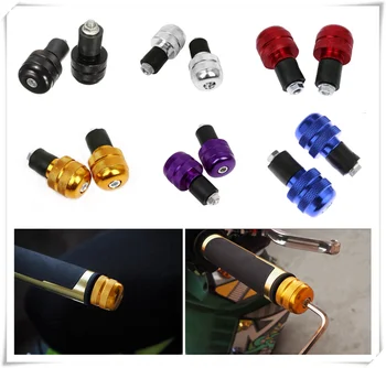 

7/8" 22mm CNC Universal Motorcycle Handlebar handle Grips end Ends Cap Plug for Kawasaki ZZR600 Z900 Z650 VERSYS 1000 VULCAN