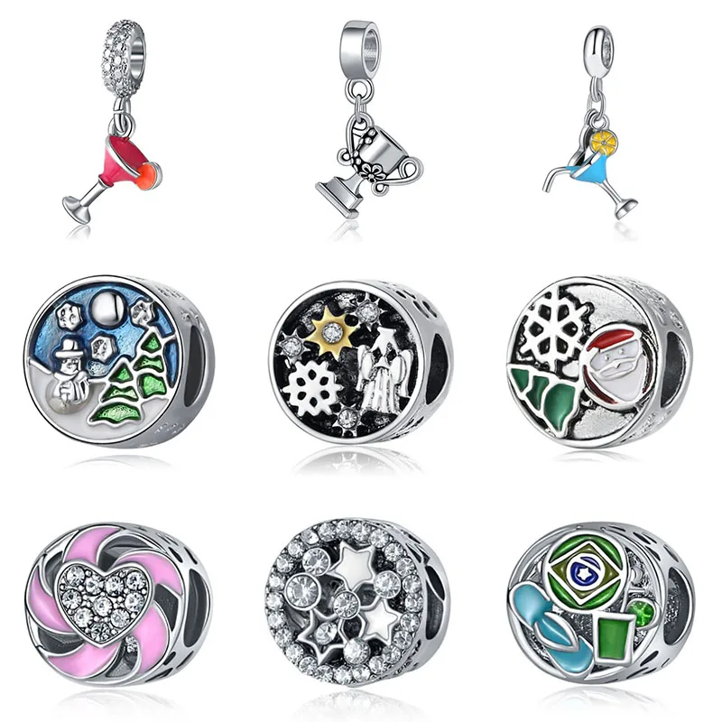 Fit charms plata de ley 925 браслет Ювелирная бижутерия с кристаллом Шарм горка Pendantss Морская звезда бусины в античном стиле DGB458