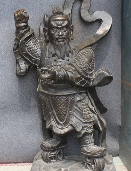

FREE SHIPPING 95cm Collect Huge Bronze Fire God Fire-god Vulcan Wang Lingguan Immortal Statue