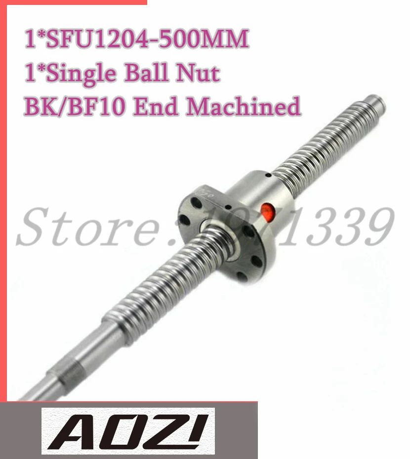 

One Set Ball Screw Kit 1pc SFU1204 With 500mm Leng End Machining For BK/BF10 +1PC High Quality Ballnut Free Shipping
