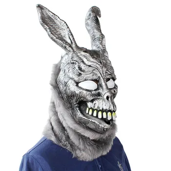

Donnie Darko FRANK Rabbit Mask Halloween the Bunny Latex Hood with Fur Mask E1