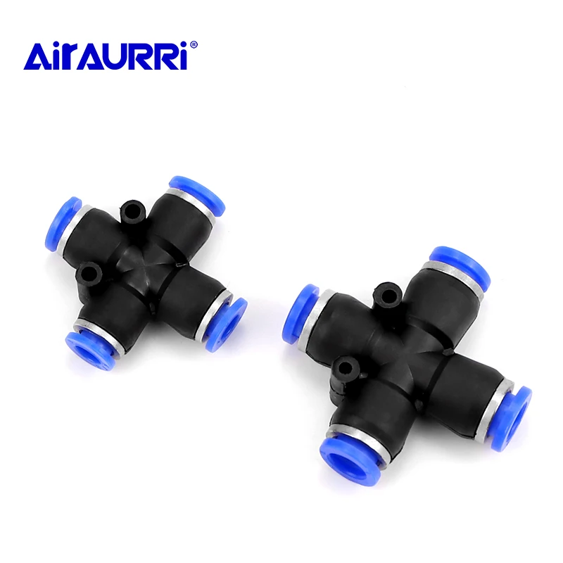 

OD Hose Tube Push In 4-Port Air Splitter Gas Connector Quick Fitting 4 Way Cross Shape Equal Pneumatic 8mm 10mm 6mm 4mm 12mm